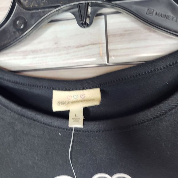 New Girls Self Esteem Shirt Long Sleeve Unicorn Halloween Size L Top Black Comfy - Picture 5 of 11